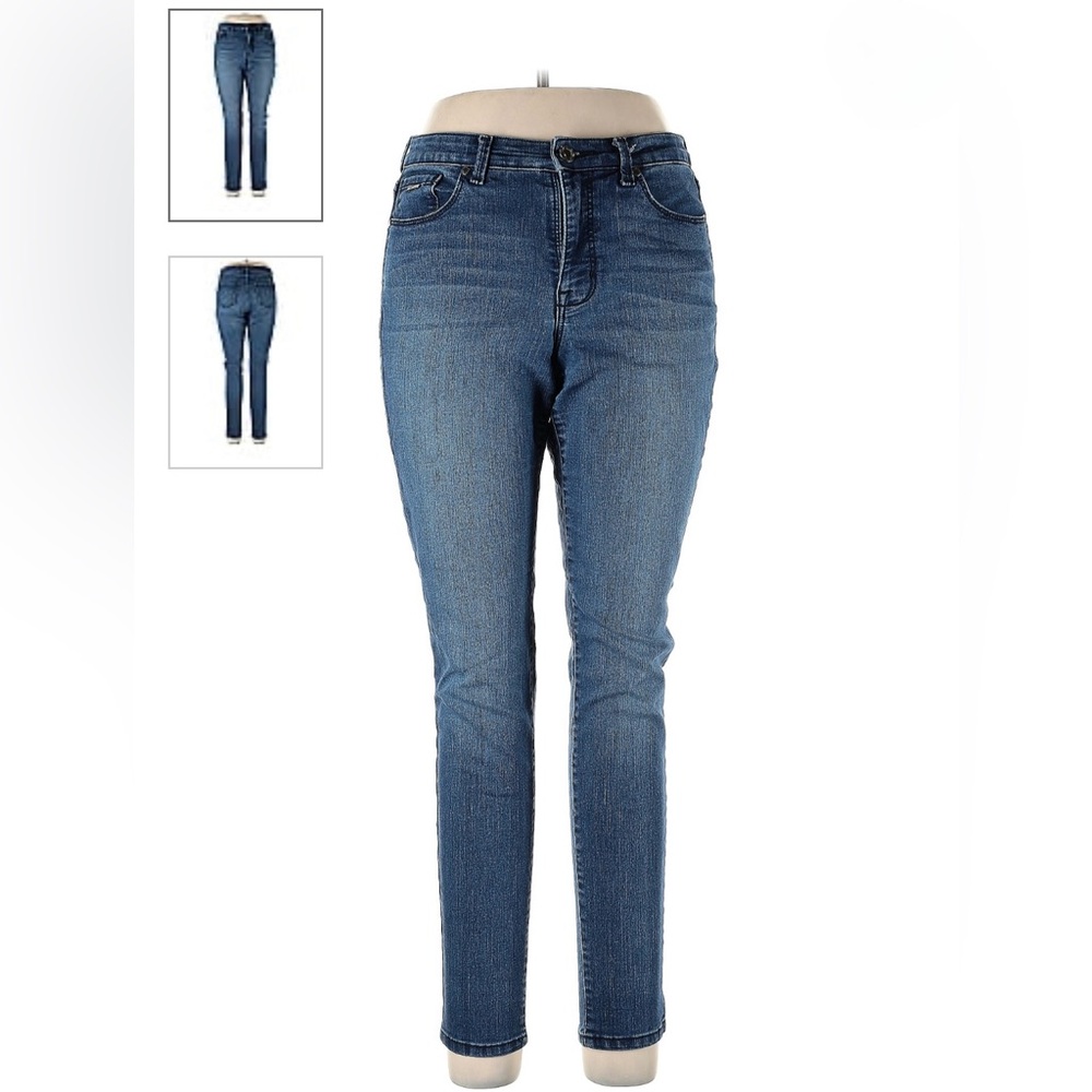 Nine West cigarette high-rise skinny jeans. Blue. Size 14